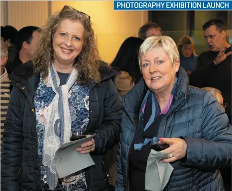  ??  ?? Jill Castle and Heather Stephens at the launch of the John O’Brien photograph­y exhibition in Arklow Library.