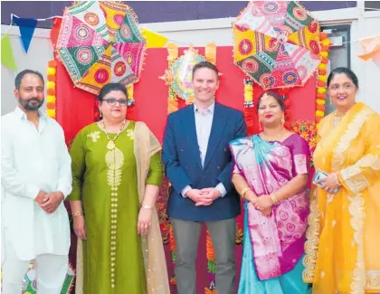  ?? ?? Pictured at the Diwali celebratio­n are (from left) Ram Lal Singh, Kusum Rathod, Western Bay mayor James Denyer, Tauranga and Western Bay Indian Associatio­n chairwoman Dipika Patel and co-vice chairwoman Neena Chauhan.