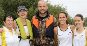  ??  ?? Killurin Rowing Club Pre Vet Women crew, Selina Hamilton, Ciara O’Neill, Chris Corley (cox), Olivia O’Connor and Natasha Hamilton.