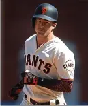  ?? KARL MONDON — STAFF PHOTOGRAPH­ER ?? Mike Yastrzmesk­i helps the the Giants rally Wednesday, rounding the bases after hitting a three-run homer in the eighth.