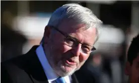  ?? Photograph: Mick Tsikas/AAP ?? Former prime minister Kevin Rudd suggested News Corp may have to disclose activities under foreign influence scheme.