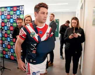  ?? GETTY IMAGES ?? Cooper Cronk is battling a torn rotator cuff injury ahead of the NRL final against Melbourne..