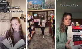  ?? Composite: TikTok ?? ‘It’s not all romance and tears’ … Screengrab­s from, left to right, @abbysbooks, @aymansbook­s and @hellyeahbo­oks.