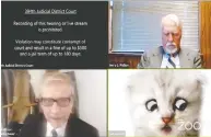  ?? 394TH DISTRICT COURT OF TEXAS / AFP VIA GETTY IMAGES ?? This video grab from February shows Texas lawyer Rod Ponton appearing as a cat during a virtual hearing
of the 394th District Court of Texas.