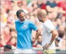  ?? FOTO: GETTY ?? Sané y Guardiola, en Wembley