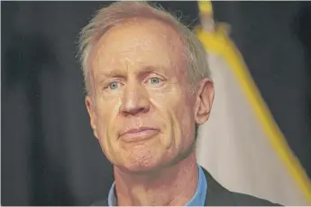  ?? | ASHLEE REZIN/ SUN- TIMES LIBRARY ?? Gov. Bruce Rauner says he suspects House Republican­s to be pressured by the speaker to override his amendatory veto on education funding.