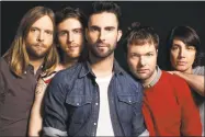  ?? Contribute­d photo ?? Three time Grammy Award winning multiplati­num band Maroon 5 are set to perform at the XL Center in downtown Hartford, Wednesday, Oct. 10.