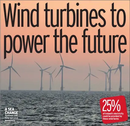  ??  ?? A SEA CHANGE Turbines will help cut CO2 emissions