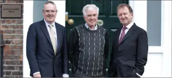  ??  ?? At a recent Home For Life Advisory Board meeting at the Fr McVerry Trust HQ in Dublin were Paul Cunningham, CEO HFL, Fr Peter McVerry and Charles O’Reilly Hyland, Chairman, HFL.