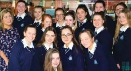  ??  ?? A group of students from Our Lady’s College, Greenhills have been awarded the Silver medal