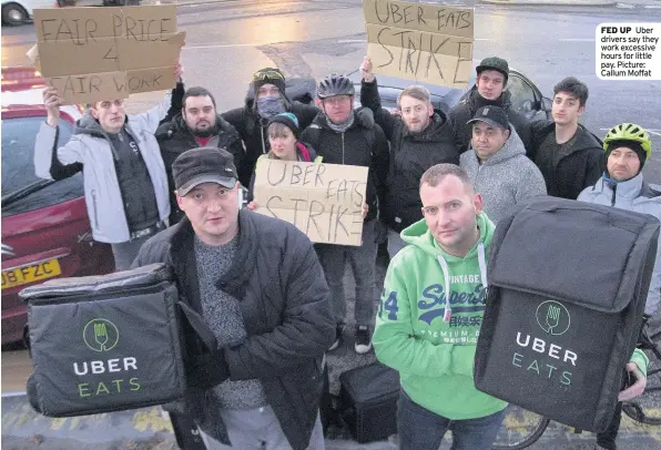  ??  ?? FED UP Uber drivers say they work excessive hours for little pay. Picture: Callum Moffat