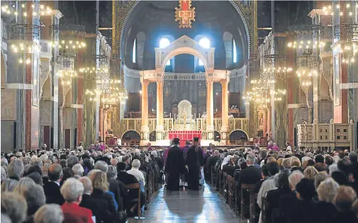  ??  ?? PACKED CHURCH: Cardinal Cormac Murphy-O’Connor became leader of the Roman Catholic Church in England and Wales in March 2000