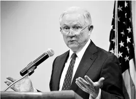  ?? REUTERS ?? Pointing to an upswing in border crossings to levels seen during former President Barack Obama’s tenure, Sessions said he was ordering US attorneys offices near the Southwest border to prioritise bringing cases against first-time offenders