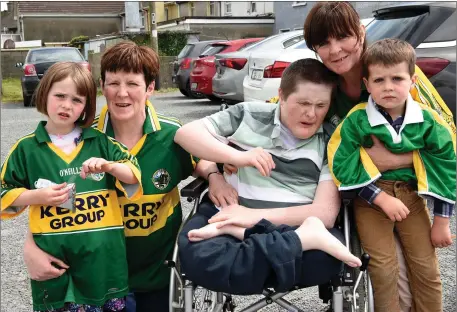  ??  ?? Ruby, Sarah, George, Anne and James McNamara Ballylongf­ord at the Munster Senior and Minor Football finals at Fitzgerald Stadium, Killarney on Sunday. Photo by Michelle Cooper Galvin