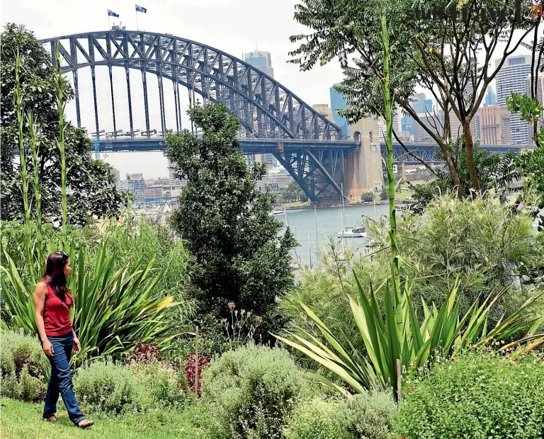  ?? RONAN O’CONNELL ?? With spectacula­r views of the Sydney Harbour Bridge, Wendy’s Secret Garden is a labyrinthi­ne space filled with shaded nooks, lush vegetation and many unique sculptures.