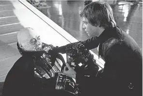  ?? PROVIDED BY LUCASFILM ?? Darth Vader ( Sebastian Shaw, left) finds redemption in his final moments with his son Luke ( Mark Hamill) in “Return of the Jedi.”