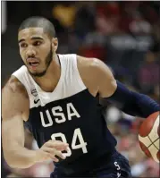  ?? MARCIO JOSE SANCHEZ — THE ASSOCIATED PRESS ?? Jayson Tatum is shown during the second half of an exhibition game against Spain in Anaheim, Calif., on Aug. 16.