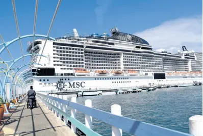  ??  ?? The MSC Meraviglia during its inaugural to Ocho Rios on December 3, 2019.