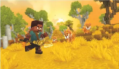  ??  ?? Hytale’s detailed art is all completely editable by any player, right down to expression­s and animation