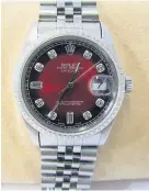  ??  ?? A Rolex Oyster wristwatch with diamond set dial sold for £3,150