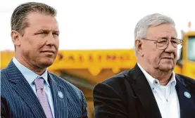  ?? Ned Gerard/Hearst Connecticu­t Media file photo ?? Father and son developers Robert Christoph, Jr. and Robert Christoph, Sr., of Bridgeport Landing Developmen­t, attend a ceremony for the waterfront section of Steelpoint­e Harbor in Bridgeport on May 15, 2017.