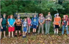  ?? PHOTO PROVIDED ?? Members of the BSA Troop 251 preparing for hiking the Appalachia­n trail.