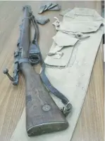  ?? (Courtesy Zichron Ya’acov Regional Council) ?? THIS LEE-ENFIELD rifle from 1915 and several cartridges were recently discovered in the wall of a shack in the northern town of Zichron Ya’acov.