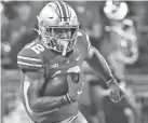  ?? JOSHUA A. BICKEL/COLUMBUS DISPATCH ?? Freshman wide receiver Emeka Egbuka is expected to see increased playing time in Saturday’s Rose Bowl.