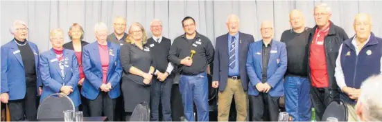  ??  ?? The new Dannevirke Host Lions board, with President John Forbes holding the gavel.