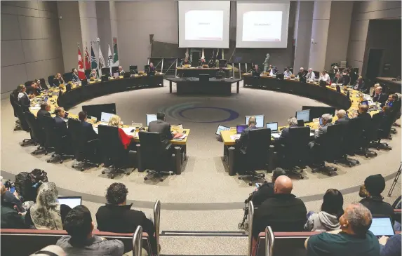  ?? WAYNE CUDDINGTON ?? The draft budget presented at council Wednesday takes a “balanced approach,” Mayor Jim Watson said in a speech before the document was tabled.