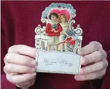  ?? ?? This image shows a Valentine’s Day card from 1917, given to Louise Wirt by Fred Roth when he was in the fourth grade. The couple married years later and the card remained near Louise's bedside until her death at 91. (Nancy Roth via AP)