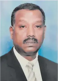  ?? ?? Sagaren Vilvanatha­n Naidoo (Willy) former principal of M L Sultan Secondary School.