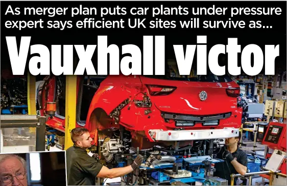  ??  ?? OVERDRIVE: The productivi­ty of Vauxhall’s UK plants will save them if a buyout goes ahead, says Prof Garel Rhys, left