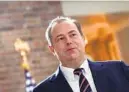  ??  ?? Newsmax Media CEO Christophe­r Ruddy is enjoying a surge of popularity for his website and cable channel thanks to President Donald Trump’s anger at Fox News.