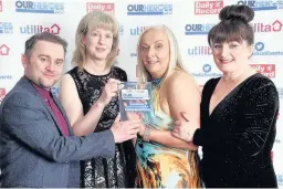  ??  ?? For my Jodie Laura was presented with her award by Health and Sport Secretary Shona Robinson and River City stars Sally Howitt (right) and Stephen Pardon