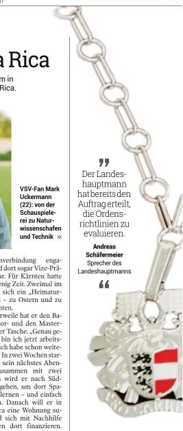  ??  ?? VSV-Fan Mark Uckermann (22): von der Schauspiel­erei zu Naturwisse­nschafen und Technik