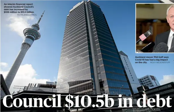  ?? AUCKLAND COUNCIL RICKY WILSON/STUFF ?? An interim financial report showed Auckland Council’s debt has increased by
$106 million to $10.5 billion.
Auckland mayor Phil Goff says Covid-19 has had a big impact on the city.