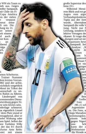  ?? AK-BILD: JOSEK ?? Ratlos: Lionel Messi möchte den Klatz nur noch verlassen.