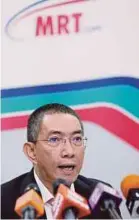  ??  ?? MRT Corp strategic communicat­ions and stakeholde­r relations director Datuk Najmuddin Abdullah