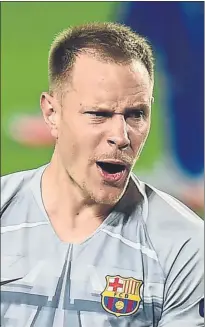  ?? FOTO: M. MONTILLA ?? Ter Stegen, meta del Barça y sensible con sus colegas