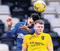  ??  ?? LIVING IT UP
Hamilton battles Gers star Goldson