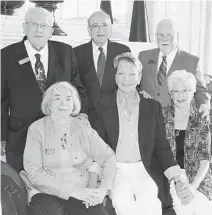  ?? COBWRA/COURTESY ?? Barbara Katz, front row, far left, sits with other former COBWRA presidents Dagmar Brahs, center, and Sandra Greenberg, and, from left, Stuart Caine, Lewis Doctor and Ken Lassiter in the back row.