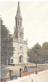  ?? FOTO: SAMMLUNG WOLFGANG WOLFF ?? Die Friedenski­rche in Geneicken auf einem Bild aus dem Jahr 1905.