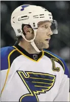  ?? — GETTY IMAGES ?? David Backes of the St. Louis Blues is determined his team is going to attack.