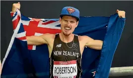  ?? PHOTOSPORT ?? New Zealand’s Zane Robertson after winning the bronze medal in the men’s 5000 metre final at the 2014 Commonweal­th Games.