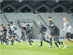  ??  ?? Thailand players train at Lakeside Stadium in Melbourne.