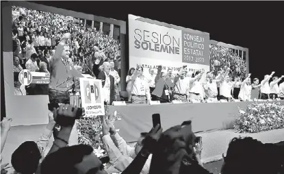  ?? ESPECIAL ?? El dirigente nacional del PRI tomó protesta al Consejo Político Estatal de Guanajuato.