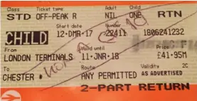  ??  ?? Rejection: Inspector’s scribble on 15-year-old’s travel pass