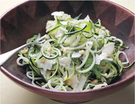  ?? — THE WASHINGTON POST ?? Zucchini Noodle Salad can be made with a spiralizer or a vegetable peeler.