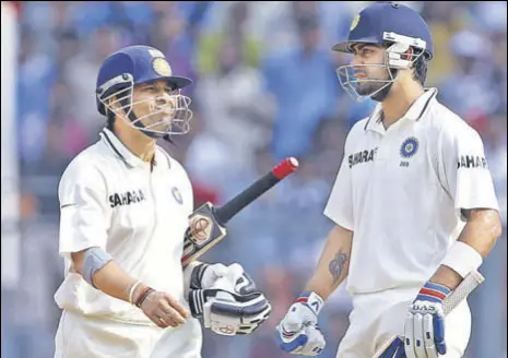  ?? GETTY ?? Tendulkar and Virat are virtually tied on Test average, but the India captain has only played 77 Tests as against Sachin’s 200.